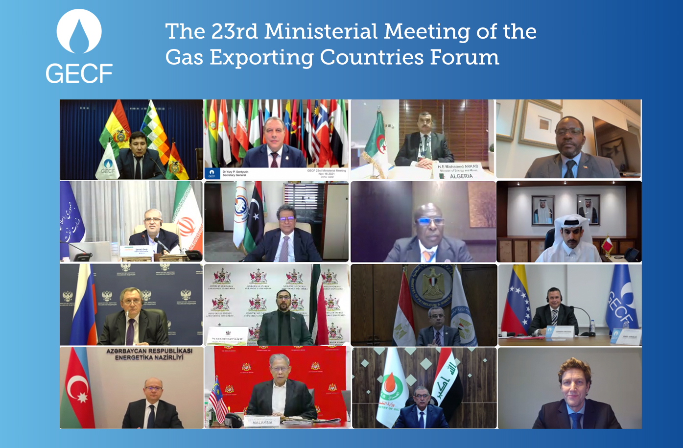 Bolivia presides over the 23rd Ministerial Meeting of the Gas Exporting Countries Forum