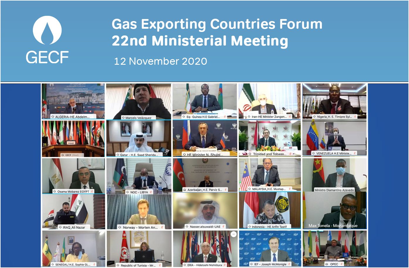 Algeria hosts the 22nd Ministerial Meeting of the Gas Exporting Countries Forum